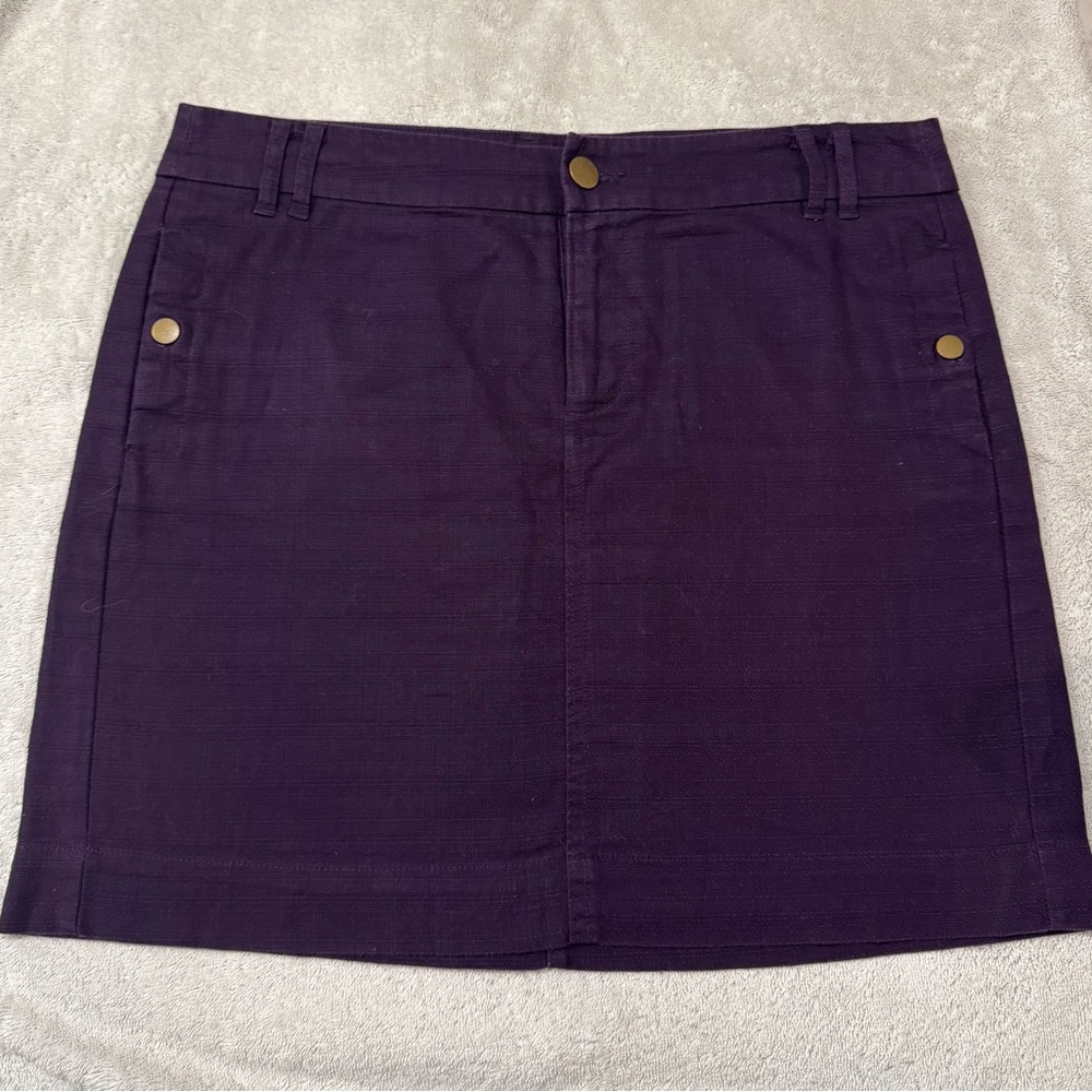 GAP Deep Purple Mini Skirt with Front Button Detail
